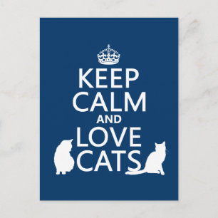 Keep Calm and Love Cats Postcard