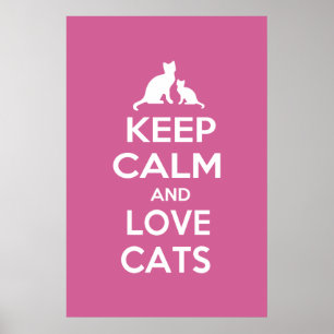 Keep Calm and Love Cats Poster