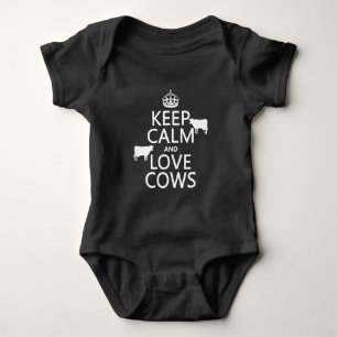 Keep Calm and Love Cows (all colours) Baby Bodysuit