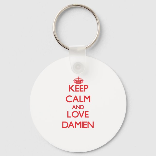 Keep Calm and Love Damien Key Ring (Front)