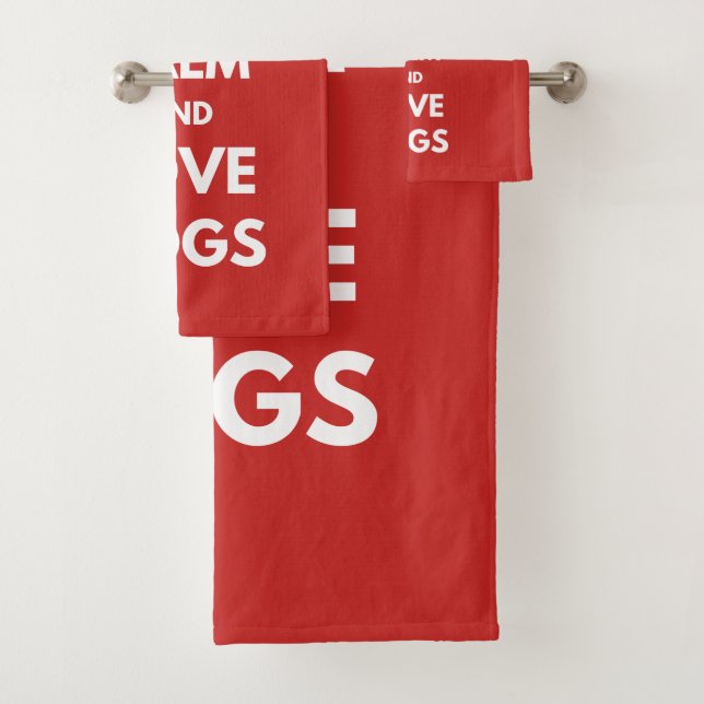 Keep calm and love dogs bath towel set (Insitu)