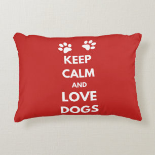 Keep calm and love dogs decorative cushion