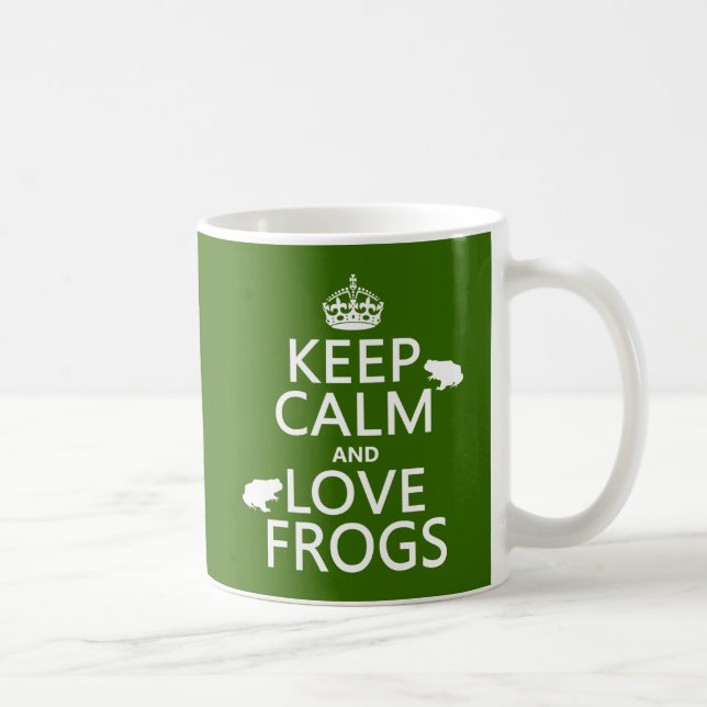 Keep Calm and Love Frogs (any background colour) Coffee Mug (Right)