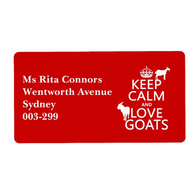 Keep Calm and Love Goats (Front)
