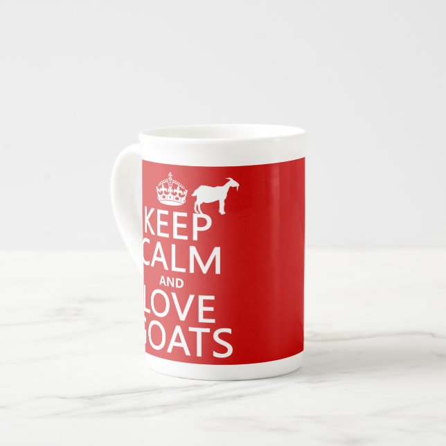 Keep Calm and Love Goats Bone China Mug (Front Left)