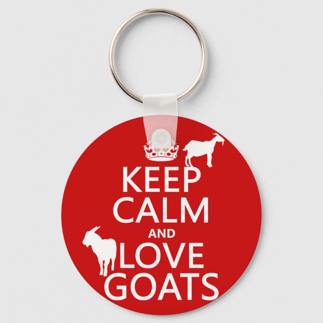 Keep Calm and Love Goats Key Ring (Front)