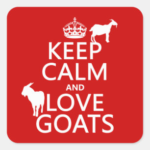 Keep Calm and Love Goats Square Sticker