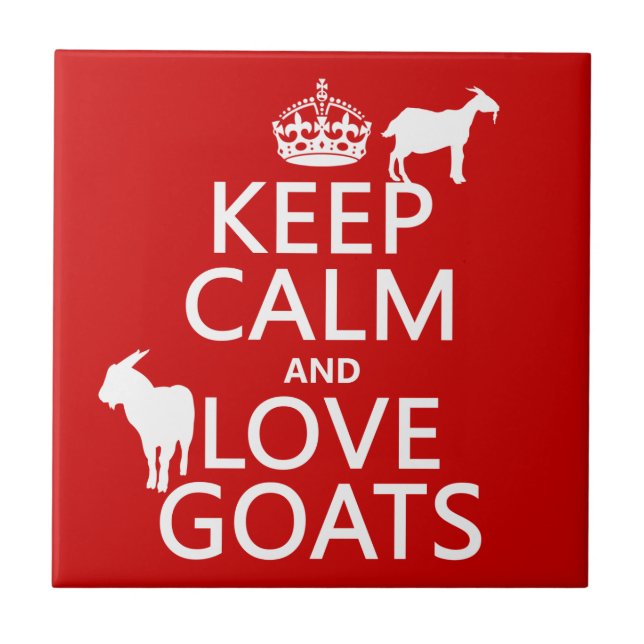 Keep Calm and Love Goats Tile (Front)