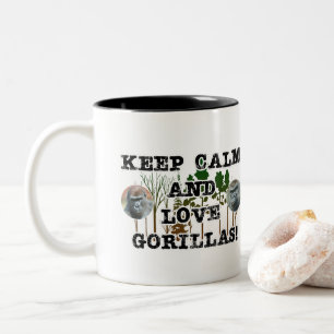 "Keep calm and love gorillas Two-Tone Coffee Mug