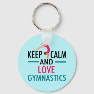 Keep Calm and Love Gymnastics Key Ring