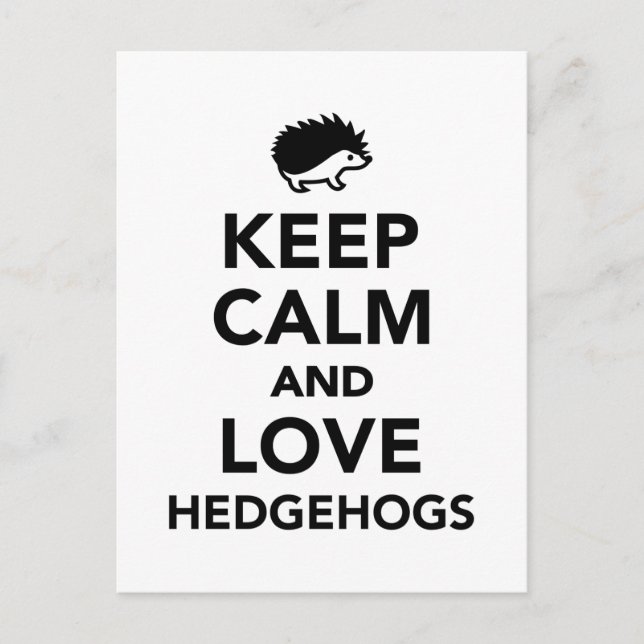 Keep calm and love hedgehogs postcard (Front)