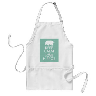 Keep Calm and Love Hippos Print Hippopotamus Standard Apron