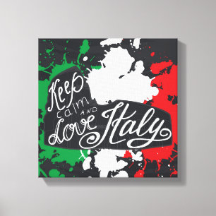 Keep Calm and Love Italy Canvas Print