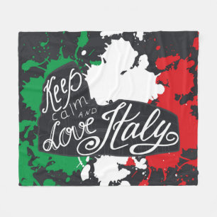 Keep Calm and Love Italy Fleece Blanket