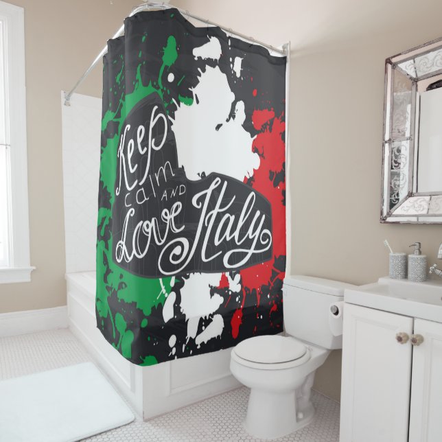 Keep Calm and Love Italy Shower Curtain (In Situ)