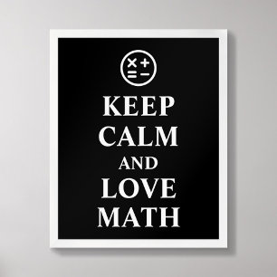 Keep Calm and Love Math Symbols Typography Poster