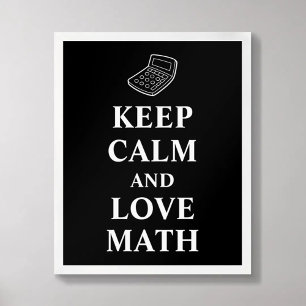 Keep Calm and Love Math Typography Poster