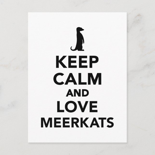 Keep calm and love meerkats postcard (Front)