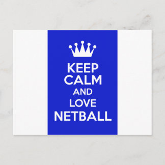 Keep Calm And Love Netball Postcard