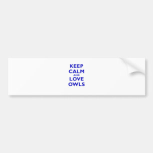 Keep Calm and Love Owls Bumper Sticker
