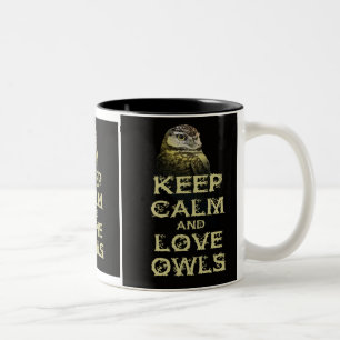 Keep Calm and Love Owls Original Owl Gift Stuff Two-Tone Coffee Mug