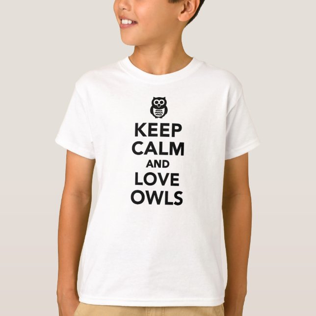 Keep calm and love owls T-Shirt (Front)