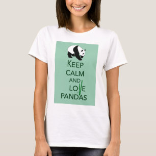 Keep Calm and Love Pandas Art Print Gifts T-Shirt