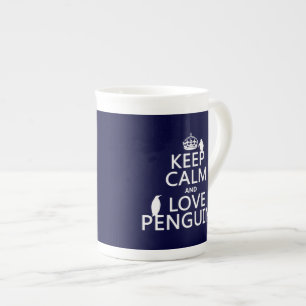 Keep Calm and Love Penguins (any colour) Bone China Mug