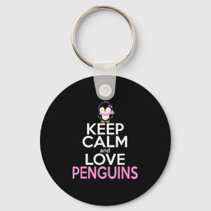 Keep Calm And Love Penguins Cute Penguin Lover Quo Key Ring