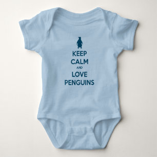 Keep Calm and Love Penguins (oceanside) Baby Bodysuit