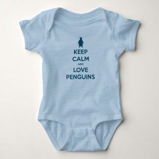 Keep Calm and Love Penguins (oceanside) Baby Bodysuit