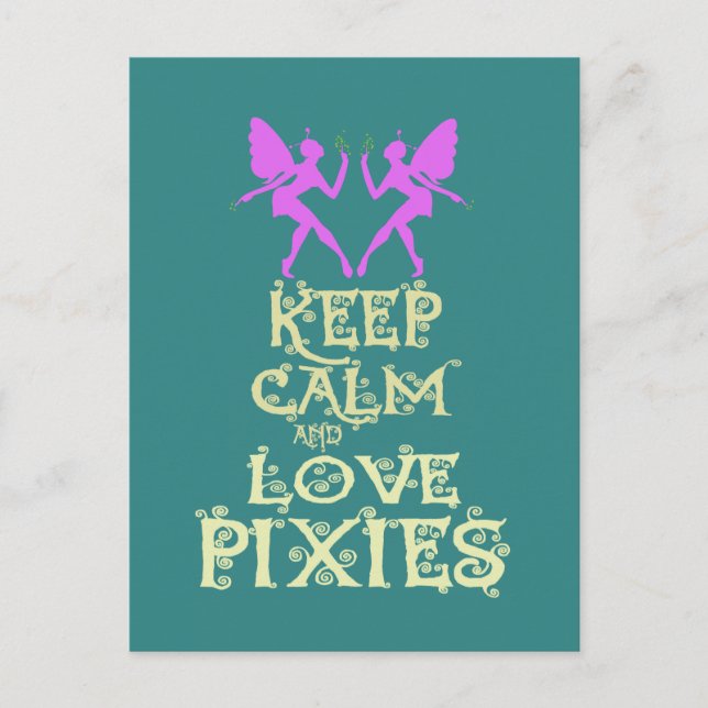 Keep Calm and Love Pixies art print design Postcard (Front)