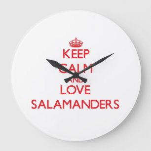 Keep calm and love Salamanders Large Clock