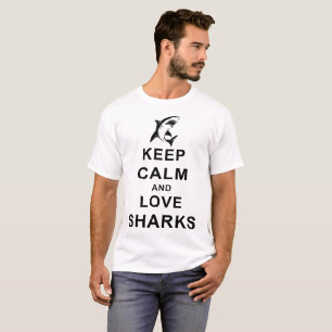 Keep Calm and Love Sharks Soft Tri Blend Racerback T-Shirt