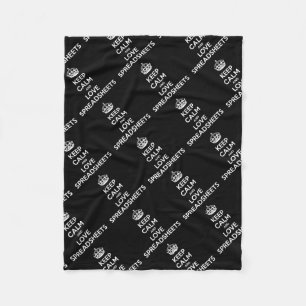 KEEP CALM AND LOVE SPREADSHEETS FLEECE BLANKET