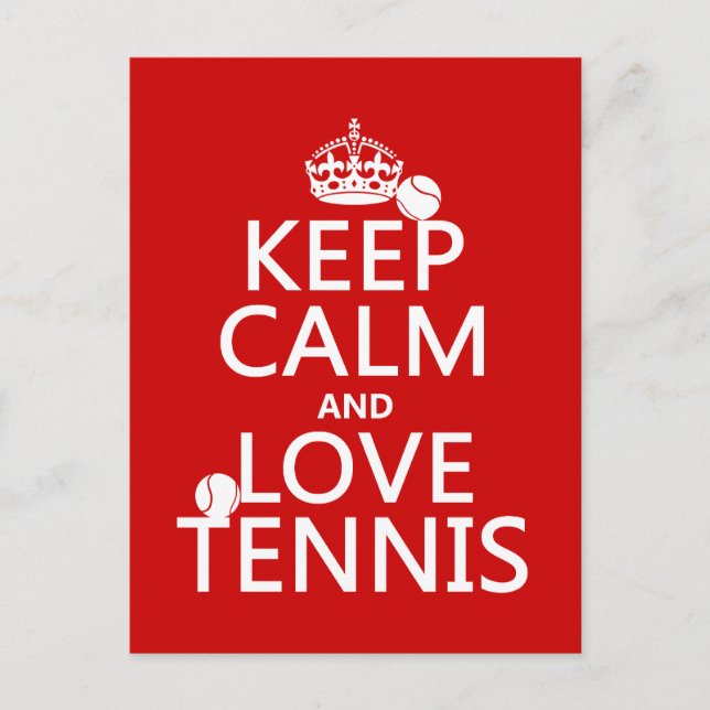 Keep Calm and Love Tennis Postcard (Front)