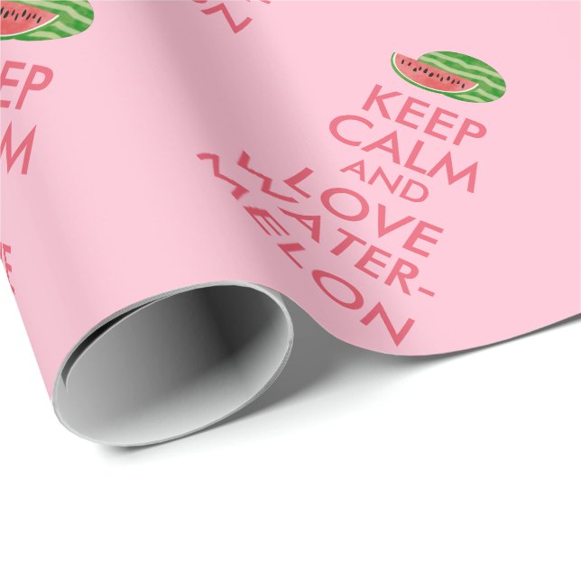 Keep Calm and Love Watermelon Customisable Gift Wrapping Paper (Roll Corner)