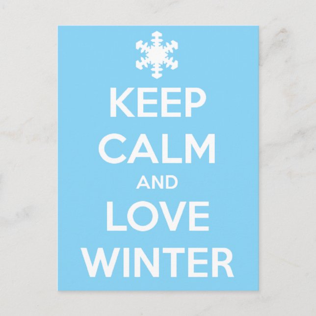 Keep calm and love winter postcard (Front)