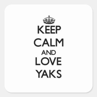 Keep calm and Love Yaks Square Sticker