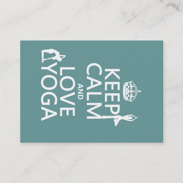 Keep Calm and Love Yoga (customisable colours) Business Card (Front)