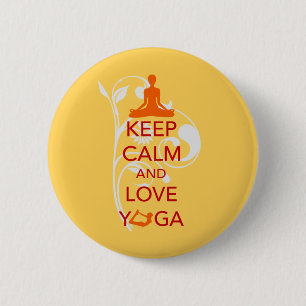 Keep Calm and Love Yoga - unique fun design 6 Cm Round Badge