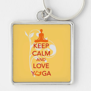 Keep Calm and Love Yoga - unique fun design Key Ring