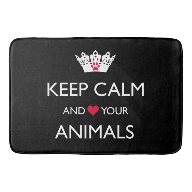 "KEEP CALM AND LOVE YOUR ANIMALS" BATH MAT (Front)
