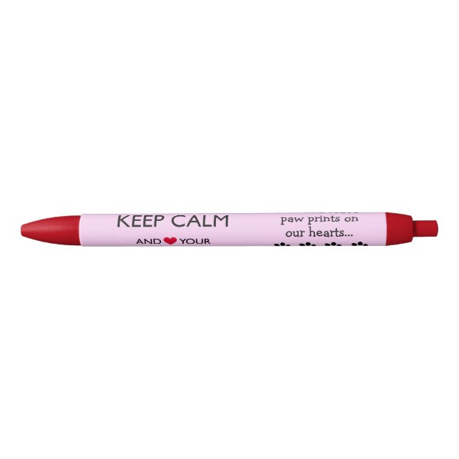 "KEEP CALM AND LOVE YOUR ANIMALS" BLACK INK PEN (Front)