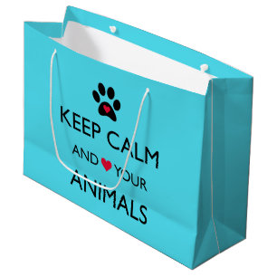 "Keep Calm and LOVE Your Animals” Large Gift Bag