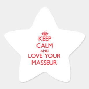 Keep Calm and Love your Masseur Star Sticker