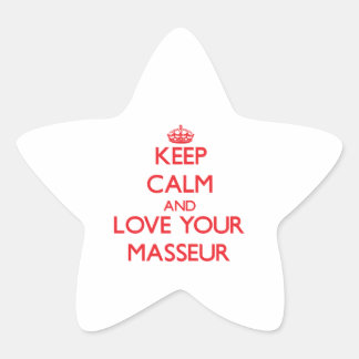 Keep Calm and Love your Masseur Star Sticker
