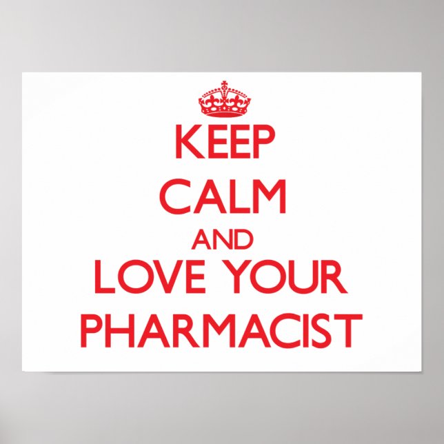 Keep Calm and Love your Pharmacist Poster (Front)
