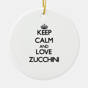 Keep calm and love Zucchini Ceramic Tree Decoration