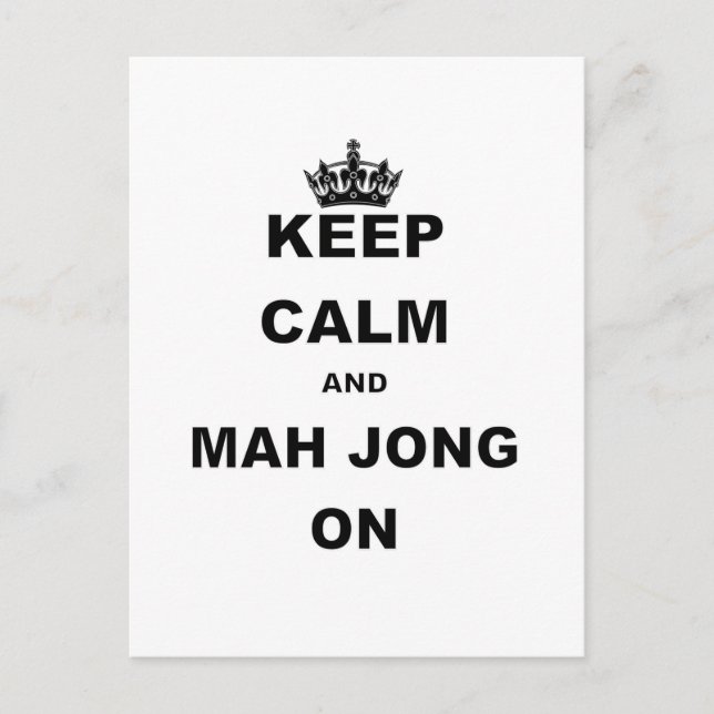 KEEP CALM AND MAH JONG ON.png Postcard (Front)